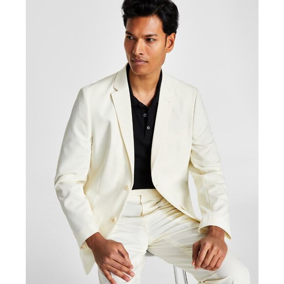 Vince Camuto Mens Slim-Fit Spandex Super-Stretch Suit Jacket White 42R B4HP $325 - Picture 1 of 3